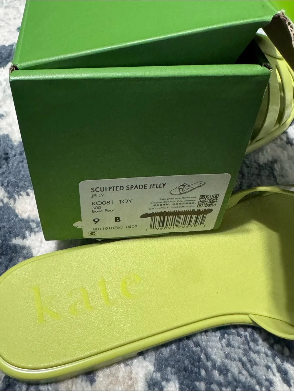 kate spade Lime Heart-Embellished Slide Sandals